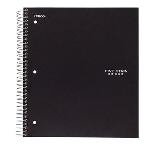 Notebook 5 Subject 200 Sheets Assorted Colors (No Color Choice) 1/PK