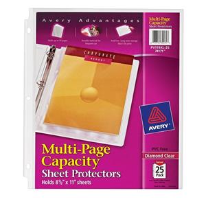 Multi-Page Capacity Clear Sheet Protectors 8.5 in x 11 in 25/Pack 25