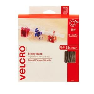 VELCRO Brand STICKY BACK Fasteners 3/4 in x 15 ft White 1/PK