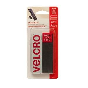 VELCRO Brand Heavy-Duty Hold-Down Strips Black 6/Pack 6/Pk