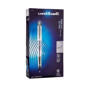 uni-ball Vision Elite Rollerball Pen Bold Pt 0.8 mm Black 12/Pack 12/PK