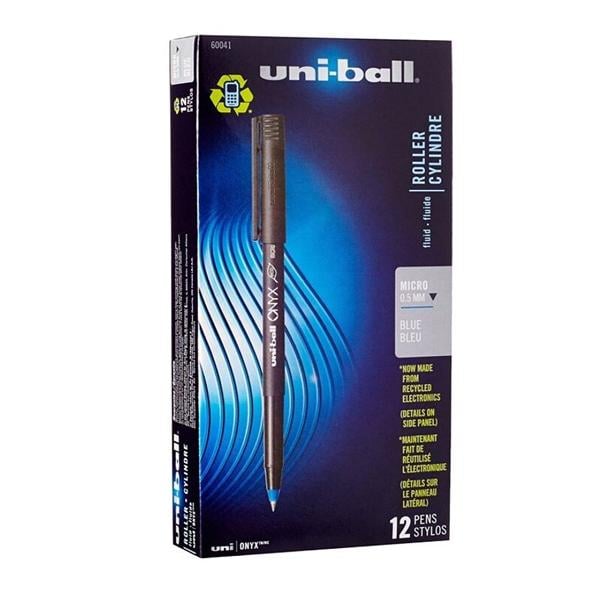 uni-ball Onyx Rollerball Pen Micro Pt 0.5 mm Blue 12/Pack 12/Pk