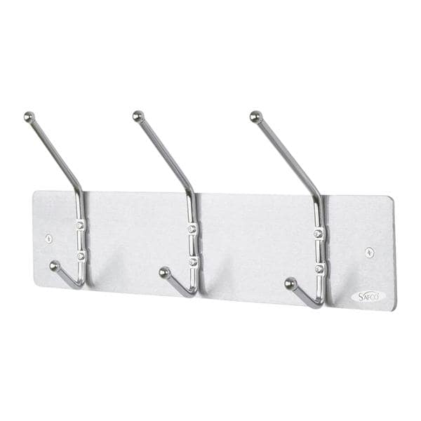 Metal Wall Rack Coat Hooks 3 Hooks Satin Aluminum 1/PK