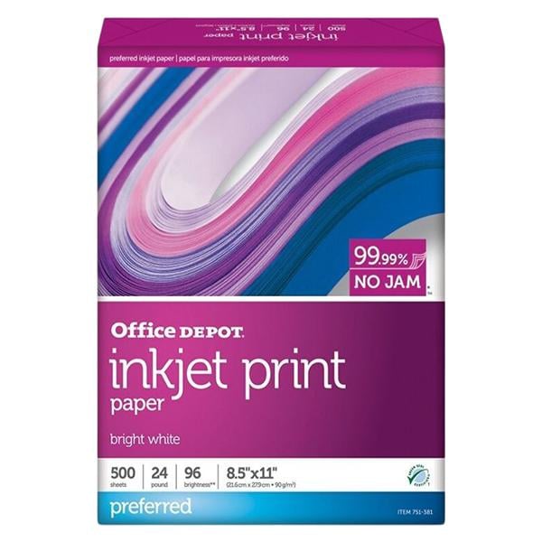 Inkjet Print Paper 8 1/2 in x 11 in 24 Lb 500 Sheets/Ream 500/Pk