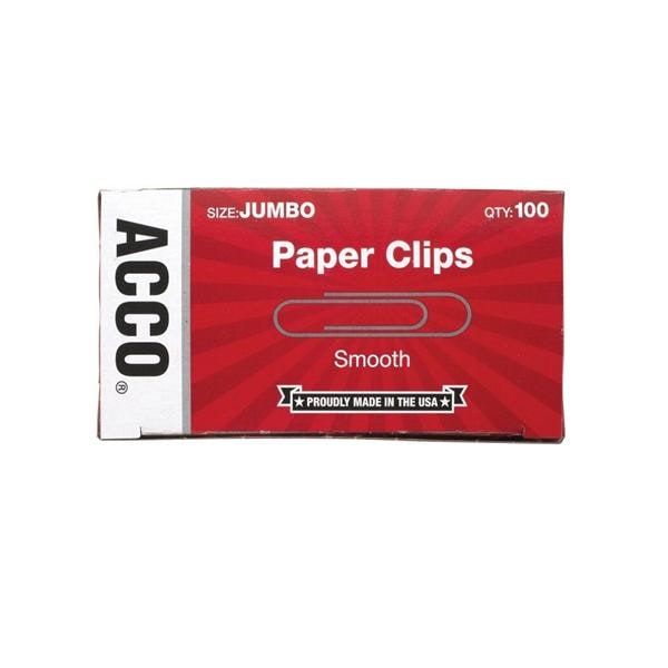 ACCO Paper Clips Jumbo Silver 1000/Pk