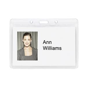 Plastic Badge Holders 4 in x 2 3/4 in Horizontal 12/Pk