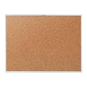 Natural Cork Bulletin Board Anodized Aluminum Frame 18 in x 24 in 1/PK