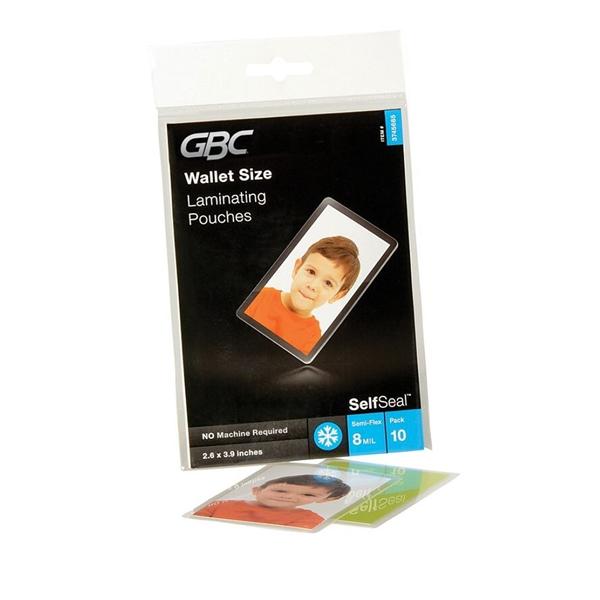 GBC SelfSeal Laminating Sheet Card Size 3.88 in x 2.38 in 10/Pack 10/Pk