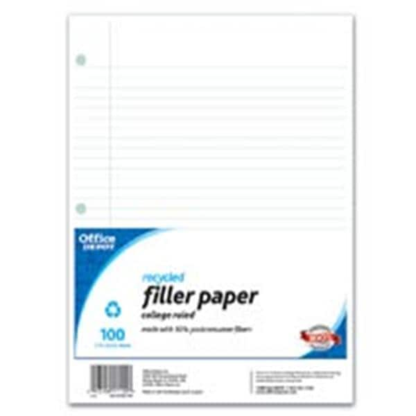 Notebook Filler Paper 3-Hole Punched 11 in x 8.5 in 100 Sheets 100/Pk