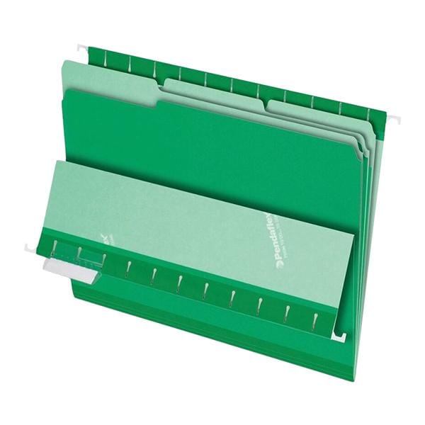 Interior File Folders 1/3 Cut Letter Size Bright Green 100/Pack 100/Bx