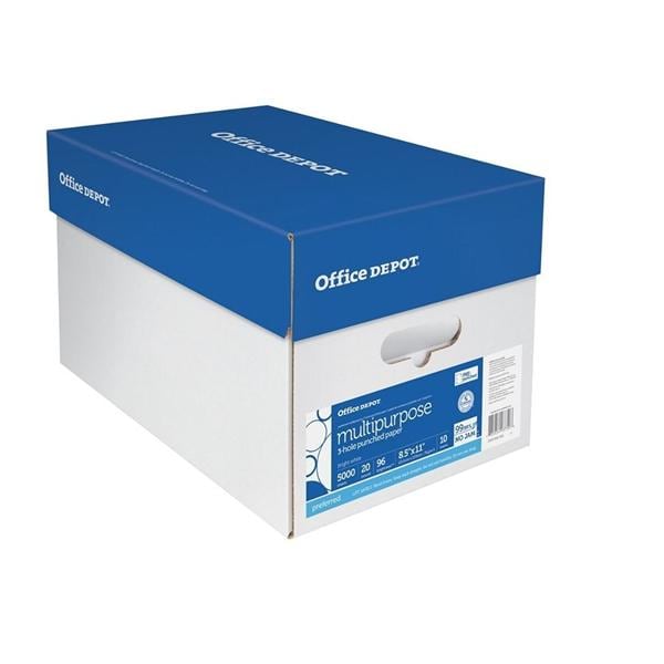 Multipurpose Paper 3-Hole Punched 8.5x11, 500/Ream 10/Case 5000/Ca