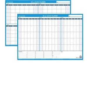 At-A-Glance Undated Erase/Reverse Wall Planner 90 Day Black/Blue 1/PK