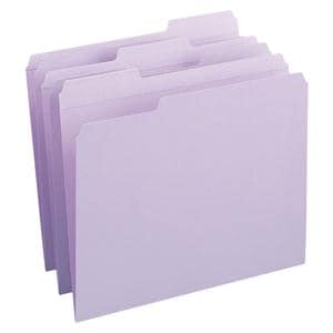 Color File Folder Letter Size 1/3 Cut Lavender 100/Box 100/Bx