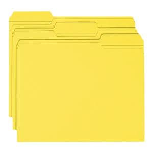 Color File Folder Letter Size 1/3 Cut Yellow 100/Box 100/Bx