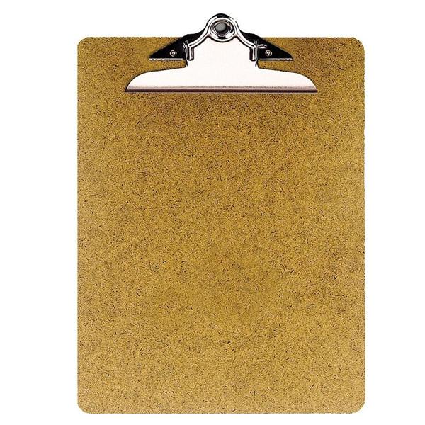 OIC Hardboard Clipboard Letter Size 9 in x 12 1/2 in Brown 1/PK