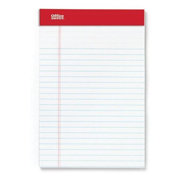 Perforated Writing Pads 5 in x 8 in Narrow Ruled 50 Sheets White 12/Pk