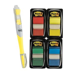 Flags Primary Colors 50 Flags/Pad 4/Pack + FREE Flag Gel Pen 4/Pk