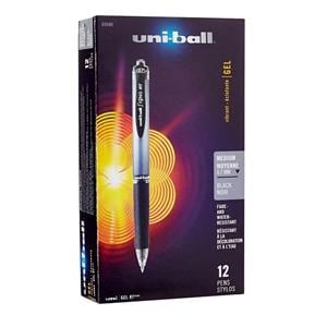 uni-ball Signo Gel Retractable Pen Medium Point 0.7 mm Black 12/Pk