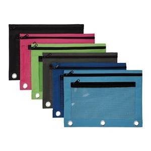 Pencil Pouch With Mesh Window 7 in x 9 3/4 in Assorted Colors Ea