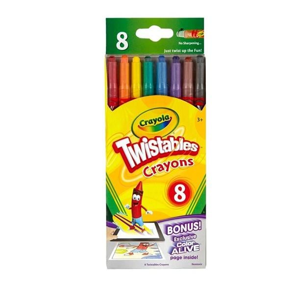 Crayola Twistables Crayons w/ Reusable Pouch Asst 8/Pack 8/Pk