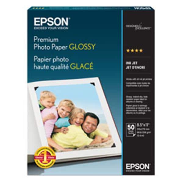 Epson Premium Glossy Photo Paper 8 1/2 in x 11 in 50/Pack 50/Pk