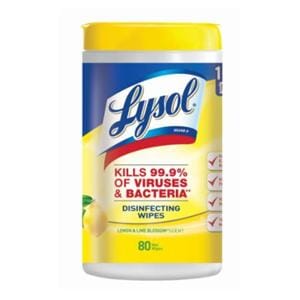Lysol Disinfecting Wipes Lemon & Lime Blossom Scent Tub Of 80 80/Pk