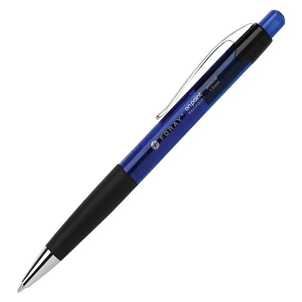 Foray Retracting Ballpoint Pens Medium Point 1.0 mm Blue 12/Pack 12/Pk