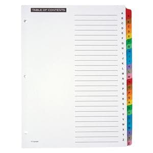 TOC Customizable Index w/ Preprinted Tabs Assorted A-Z Ea