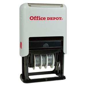 Office Depot Brand Self-Inking Dater With Extra Pad Black Ink Ea