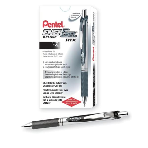 EnerGel Liquid Gel Pens Medium Point 0.7 mm Black 12/Pack 12/Pk