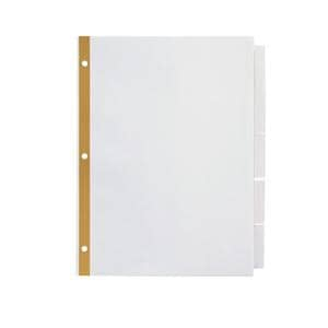 Insertable Dividers With Big Tabs White Clear Tabs 5-Tab 5/Pk