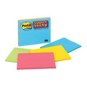 Sticky Meeting Notes 8 in x 6 in Electric Glow 45 Sheets 4/Pk