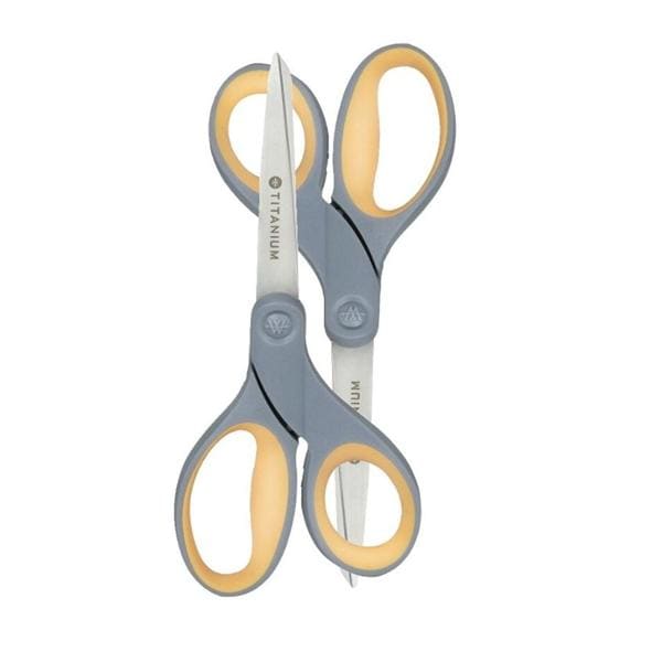 Westcott Titanium Bonded Scissors 8 in Pointed Gray/Yellow 2/Pack 2/Pk