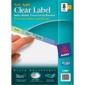 Index Maker Clear Label Dividers 8-Tab Multicolor 5 Sets/Pack 5/Pk