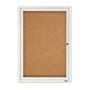 Anodized Aluminum Frame Enclosed Bulletin Board 3 ft x 2 ft Ea