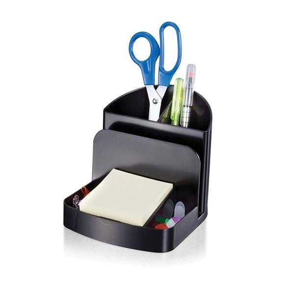 3-Compartment Deluxe Desk Organizer Black Ea