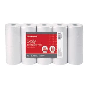 1-Ply Paper Rolls 3 in x 128 ft White 10/Pk