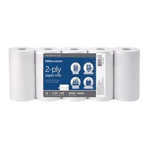 2-Ply Paper Rolls 2.25 in x 85 ft White 10/Pk