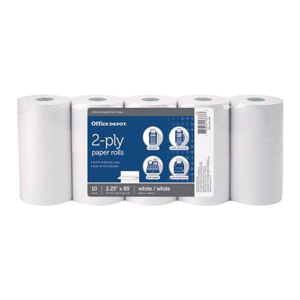 2-Ply Paper Rolls 2.25 in x 85 ft White 10/Pk