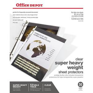 Office Depot Brand Super Heavyweight Sheet Protectors 50/Pack 50/Bx