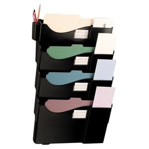 Office Depot Brand Wall 4 Pockets Letter Size/Legal Size Black Ea