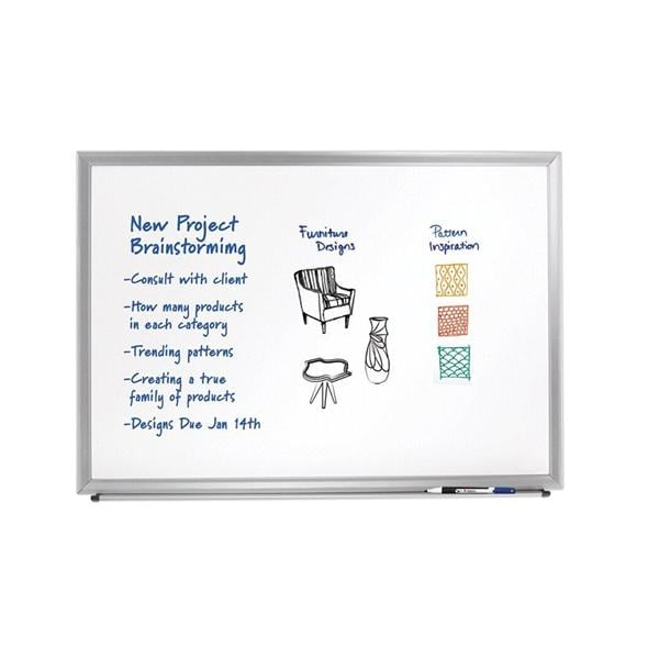 Foray Dry-Erase Board 24 in x 36 in White Board Silver Frame Ea