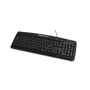 Fellowes USB 104-Key Keyboard With Microban Black Ea