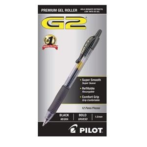 G-2 Gel Pen Bold Pt 1.0 mm Black 12/Pack 12/Pk