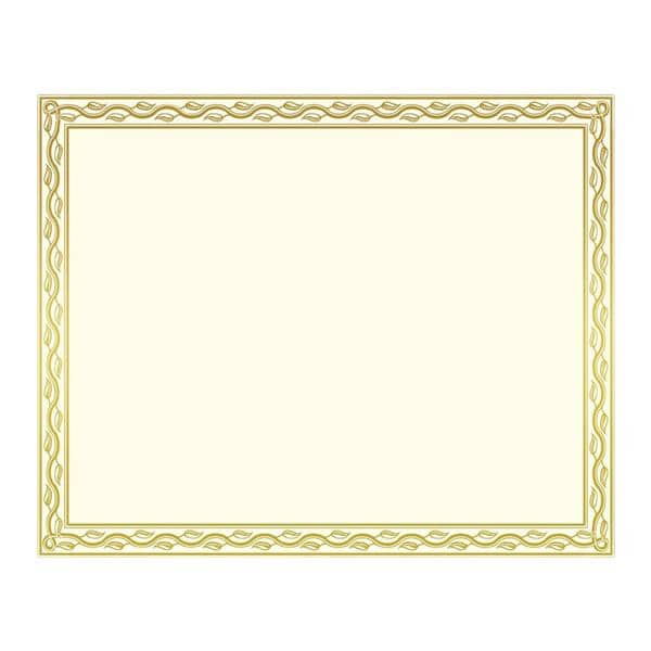 Blank Certificates 8.5 in x 11 in Serpentine Gold Foil 12/Pack 12/Pk