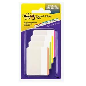 Durable Filing Tabs 2 in Assorted 6 Flags/Pad 4/Pack 24/Pk