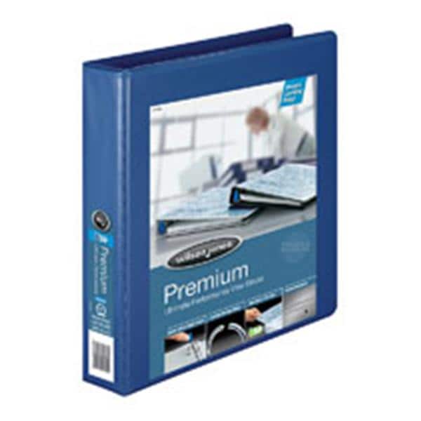 Premium One-Touch Round-Ring View 1.5 in Binder Blue Ea