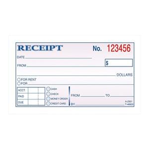 Adams Money/Rent Receipt Book 2-Part Carbonless 50 Sheets Ea