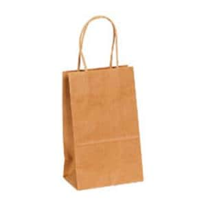 Kraft Paper Shopping Bags 8 3/8 in x 5 1/4 in x 3 1/4 in 250/Pack