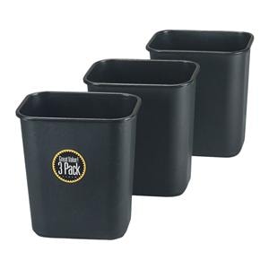 Rubbermaid Rectangular Waste Can 7 Gallon Black 3/Pack 3/Pk